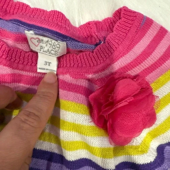 🎄The Children’s place Colorful Striped Kids Dress - Picture 2 of 2